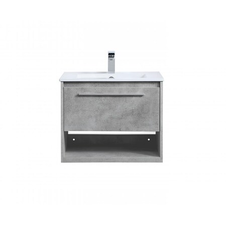 Elegant Lighting 24 inch Single Bathroom Floating Vanity in Concrete Grey VF43024CG